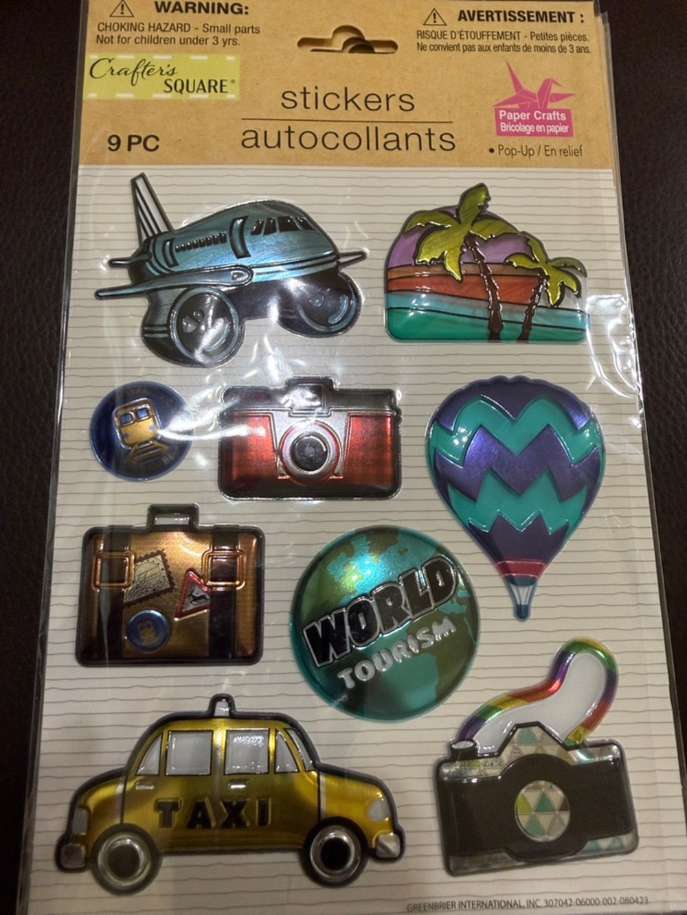 Crafter's Square Travel-Themed Puffy Stickers - Multicolor
